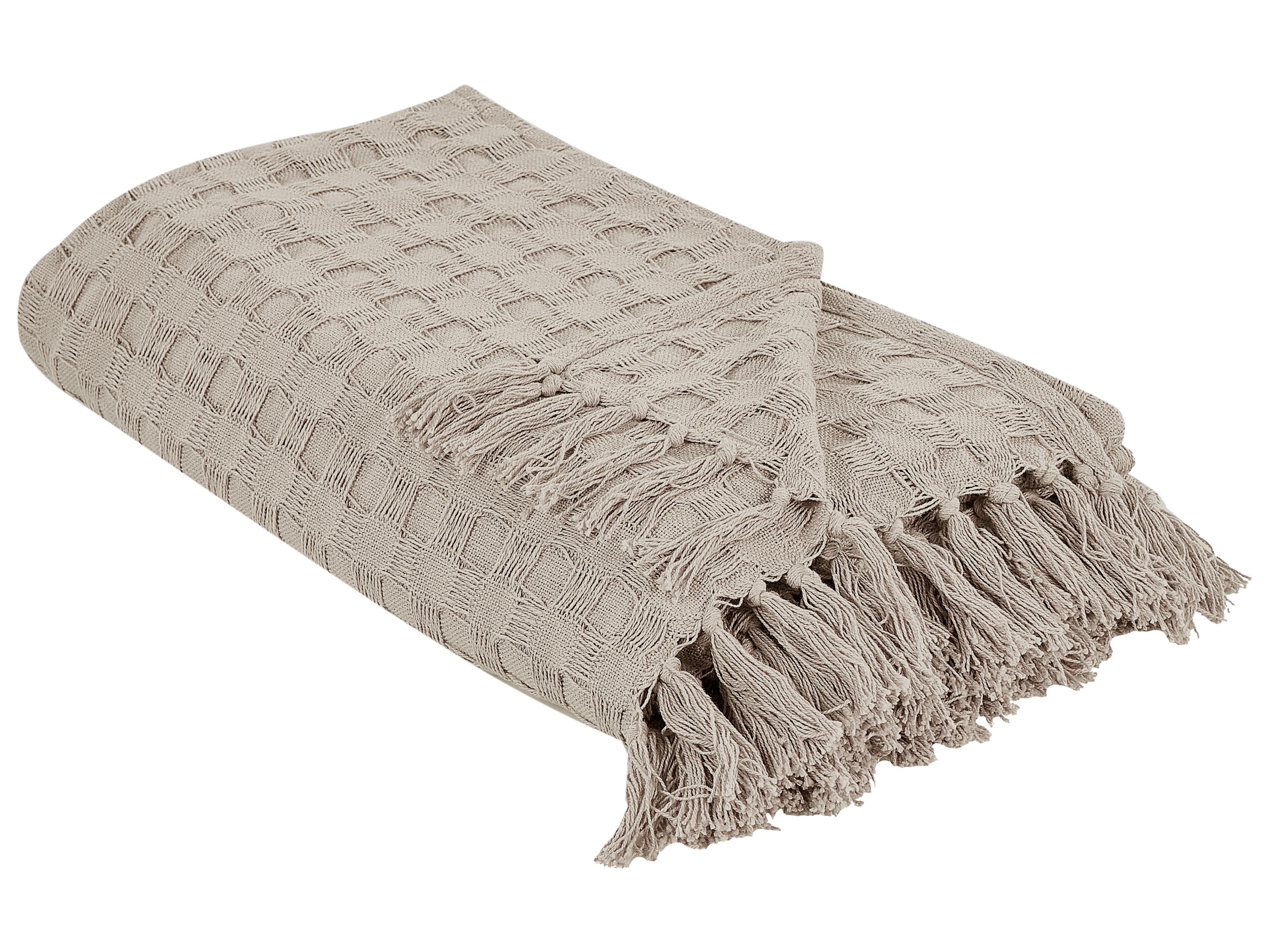 Bedspread BERE Cotton 200 x 220 cm Taupe