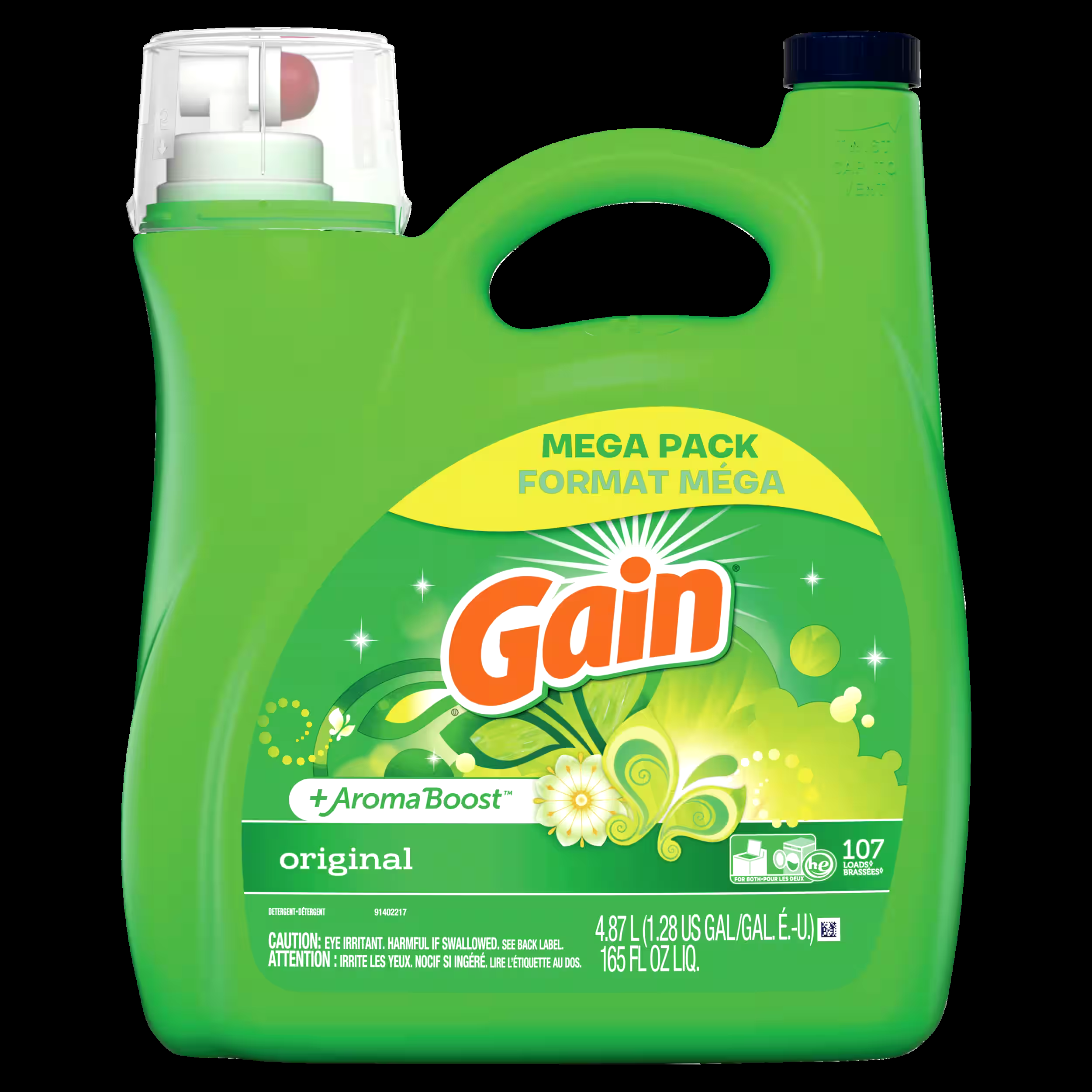 Gain + Aroma Boost Liquid Laundry Detergent, Original Scent, 107 LD, 4.55 L