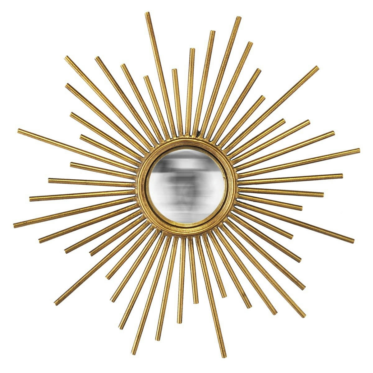 - Miroir soleil convexe métal doré 45cm