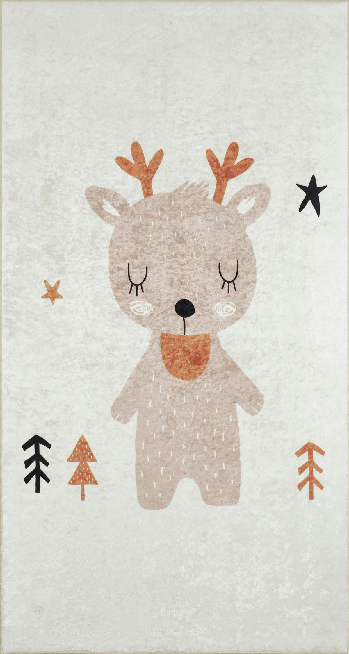 HAPPY - Tapis enfant cerf marron 80x150