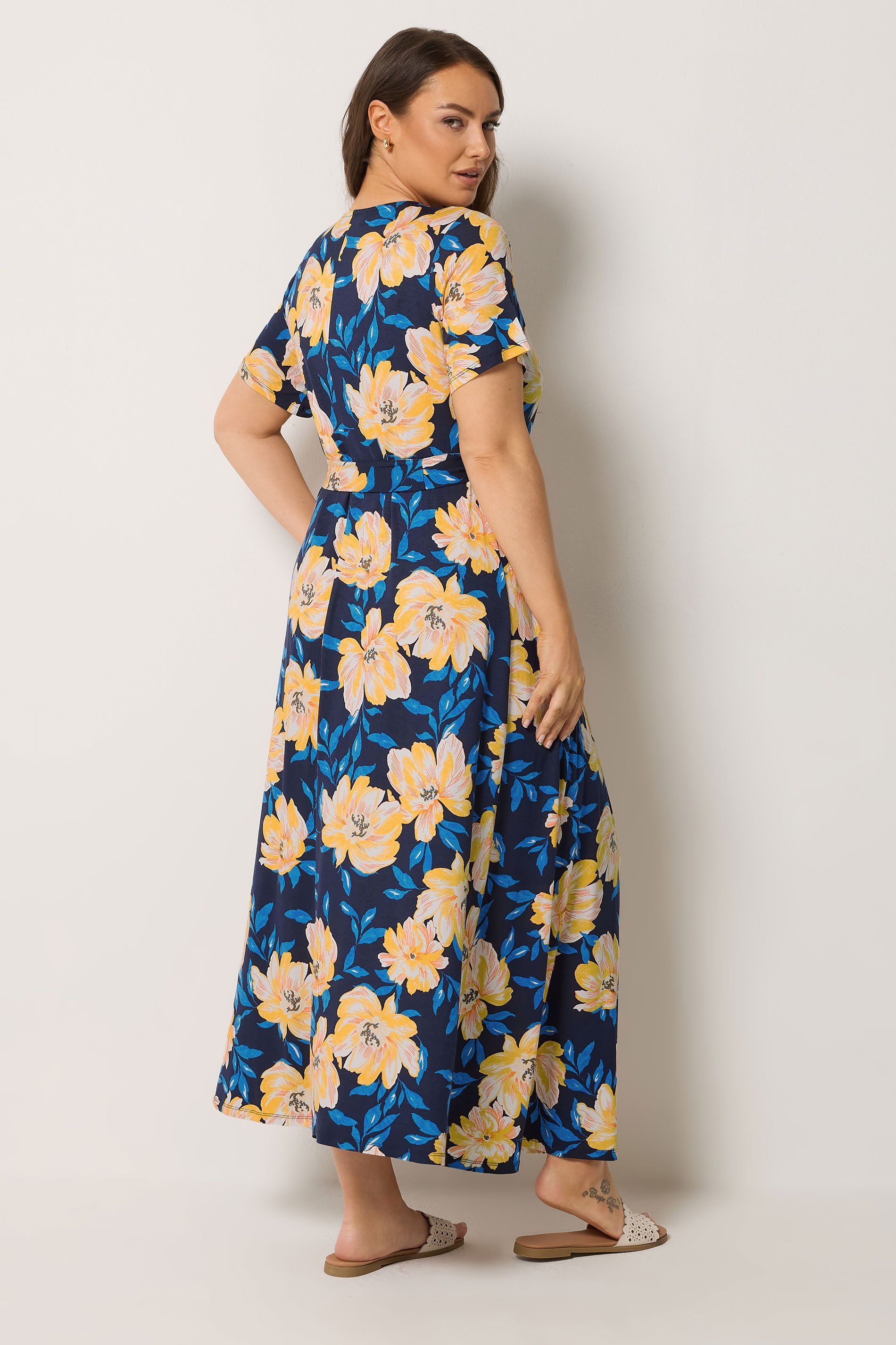 Yours Floral Wrap Front Dress