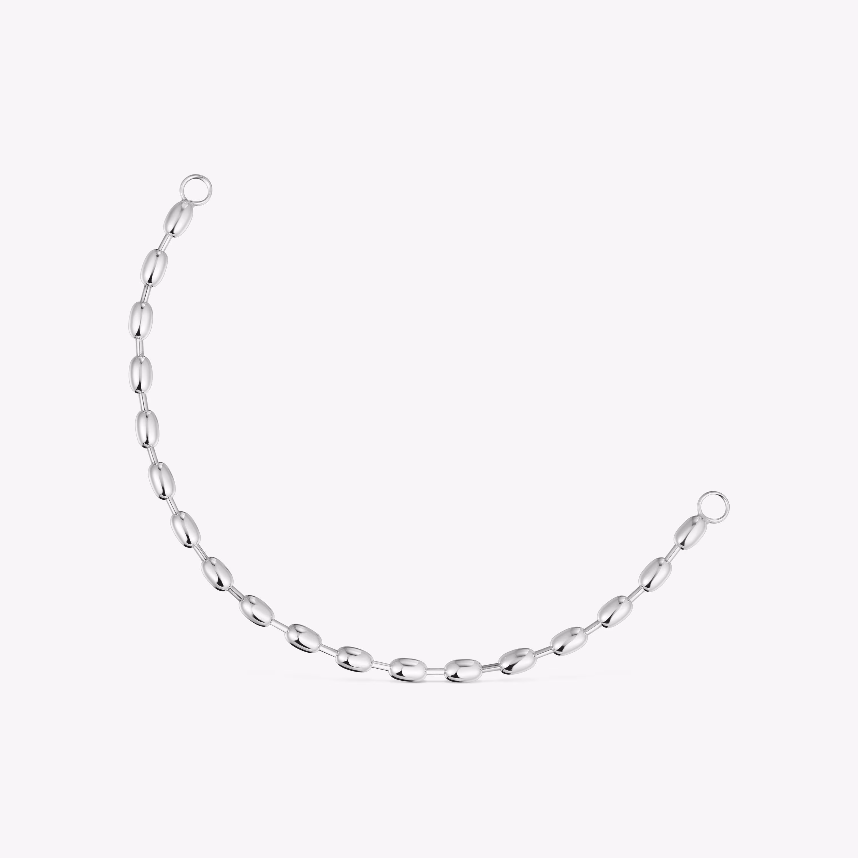 Pulsera cadena de plata con motivos bola ovales Hold Oval