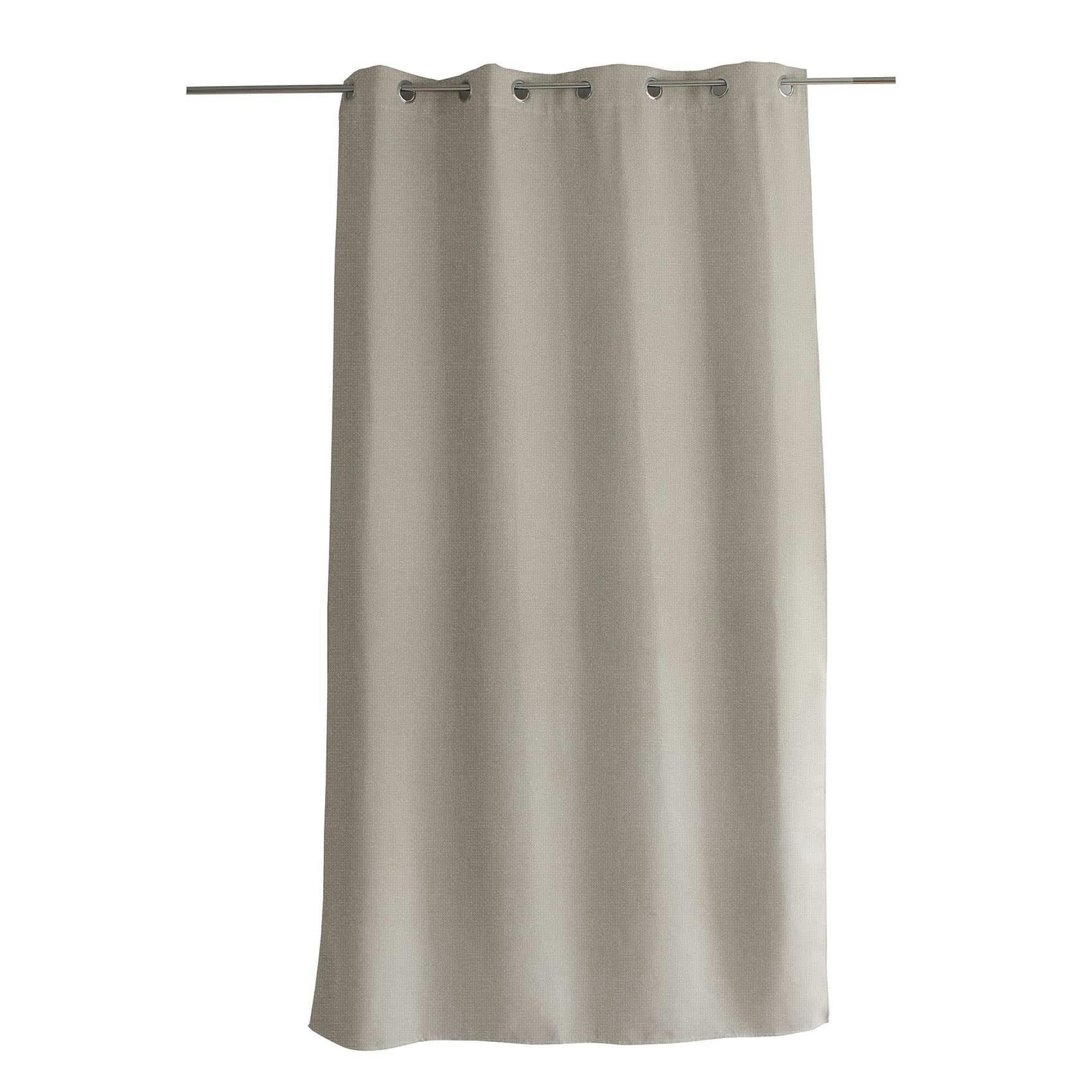 - Rideau occultant à effet tissé polyester, occultant beige 140x240  cm