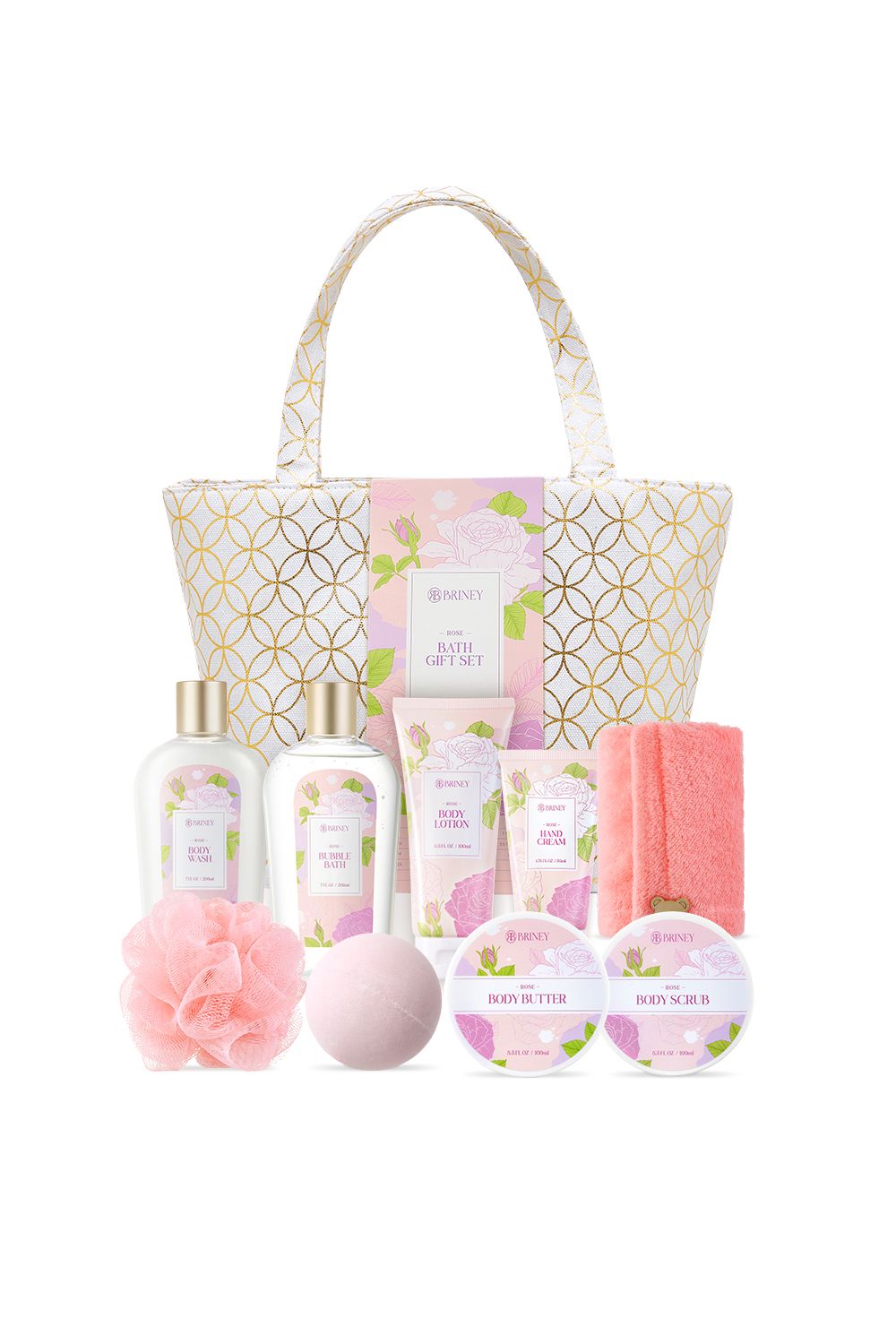 Living and Home 10pcs Rose-Scented Spa Bath Gift Set