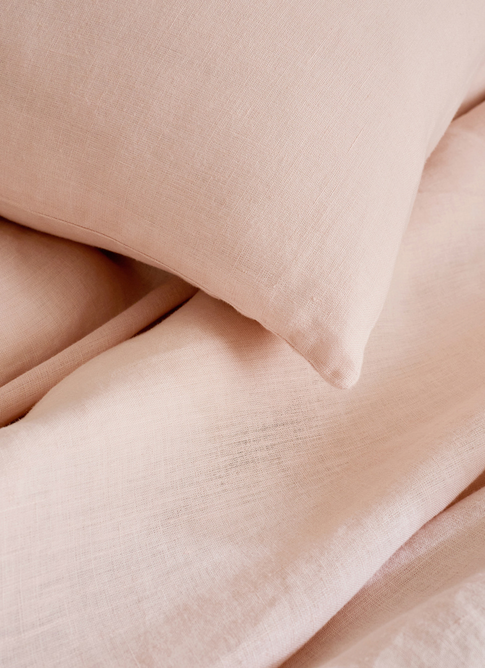 HOUSSE DE COUETTE EN LIN LAVÉ ROSE