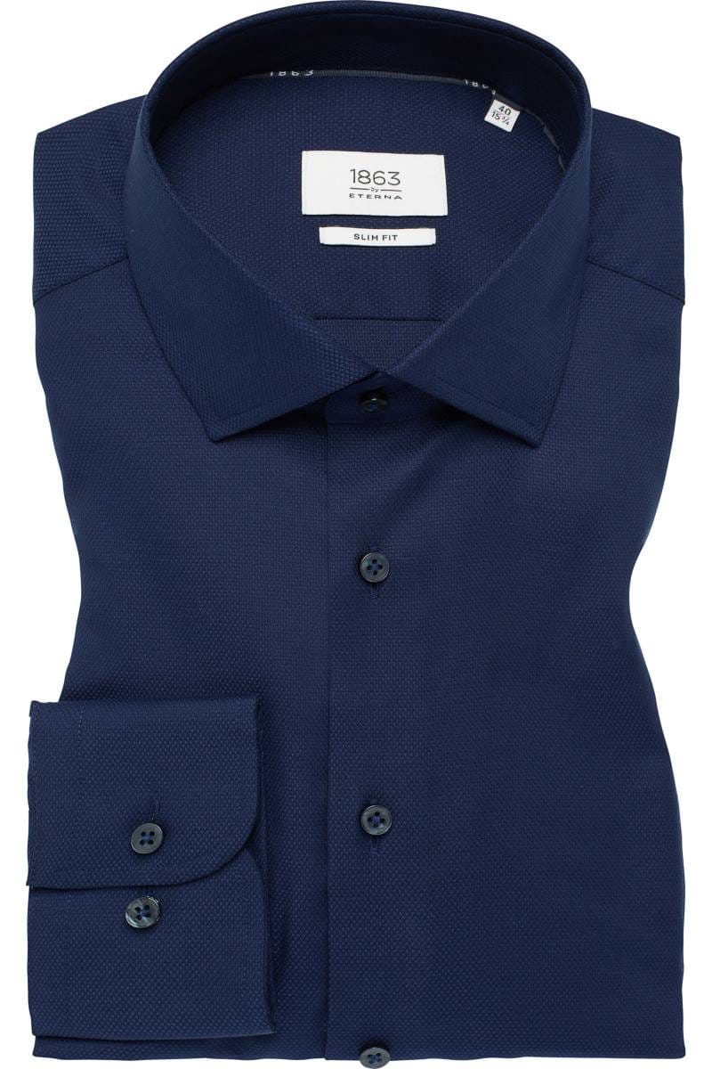 ETERNA 1863 Slim Fit Hemd marine, Strukturiert