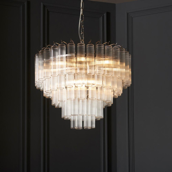 Żyrandol TOULOUSE niklowy 12xG9x15W wym:196x50x50cm IP20 Endon