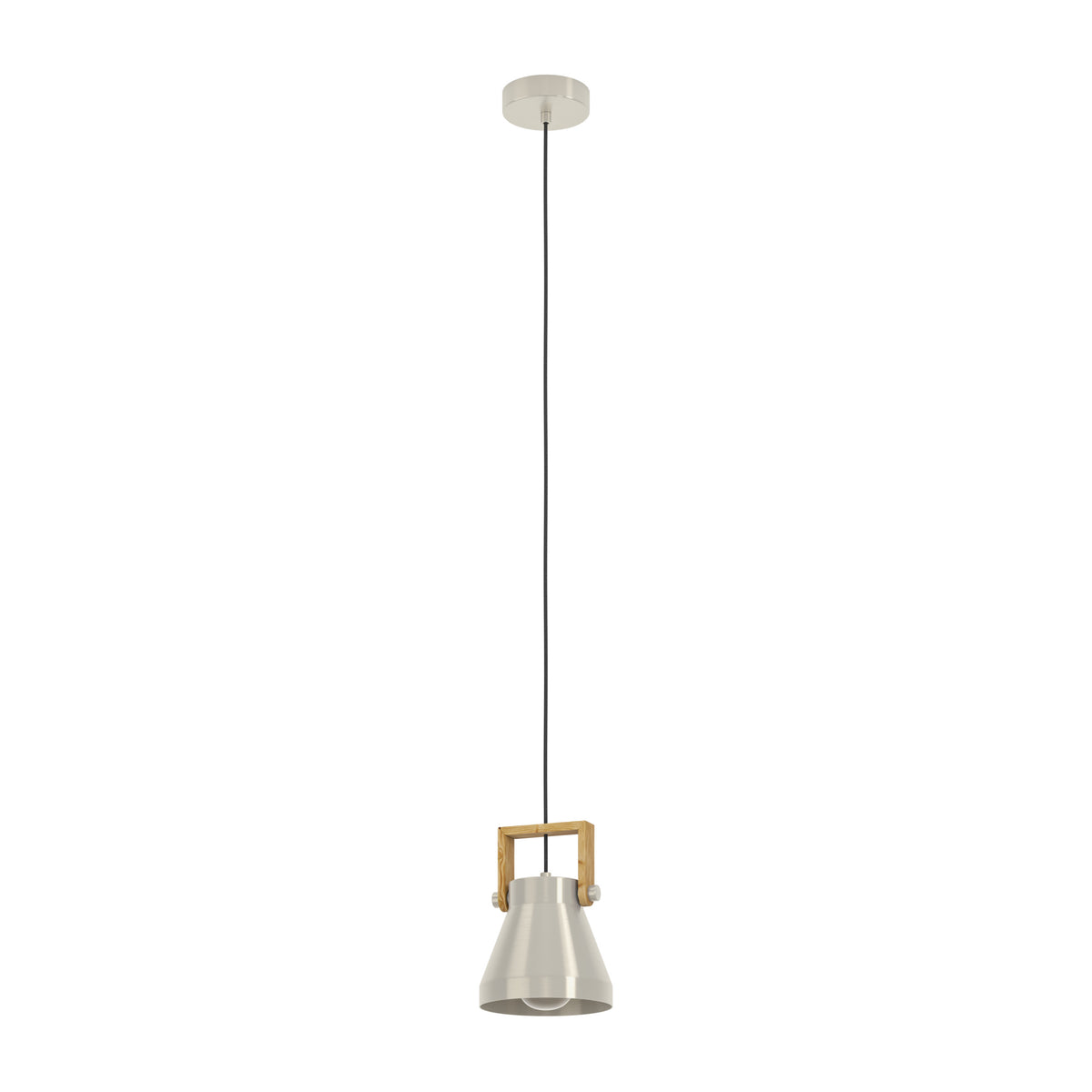 EGLO hanglamp Cawton - e27 - ø 16 cm - grijs/bruin - hout