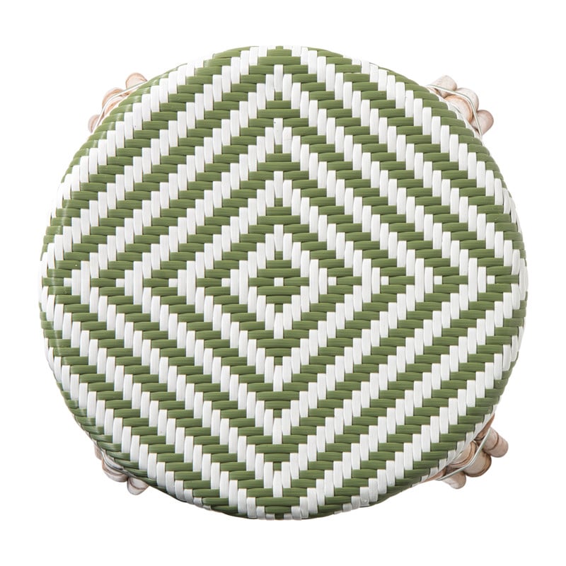 Bistro krukje paris - groen/wit - &Oslash;34x45 cm