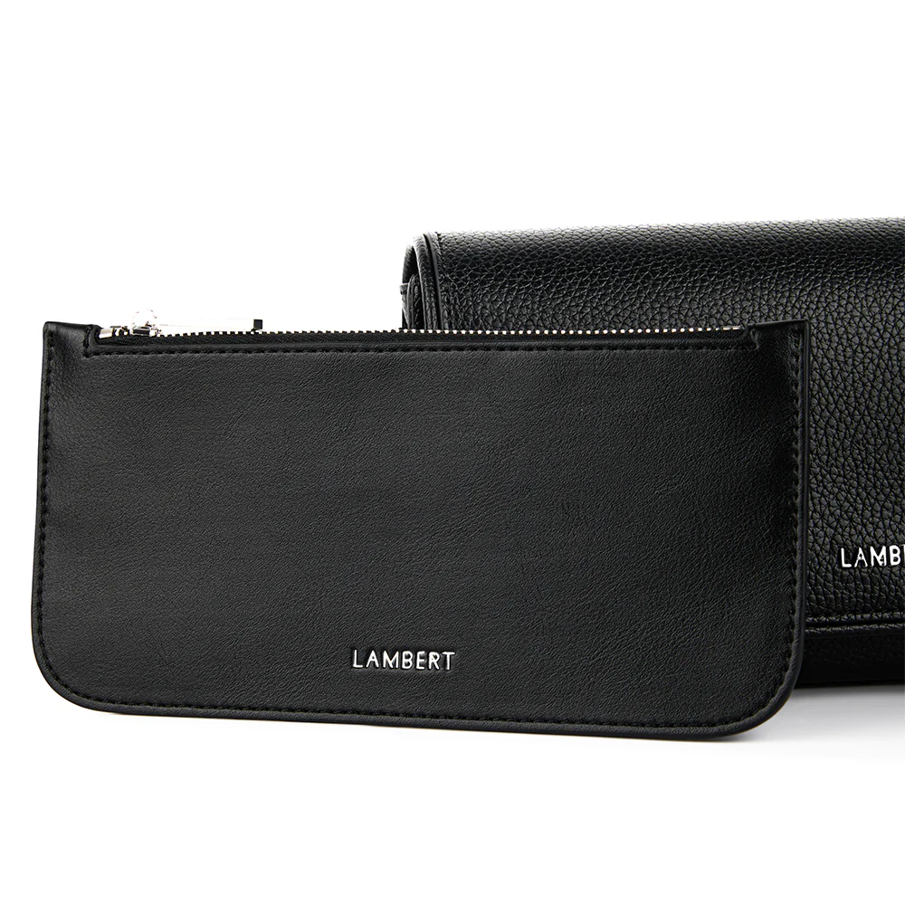 The Grace - 3-in-1 Black Vegan Leather Crossbody Bag