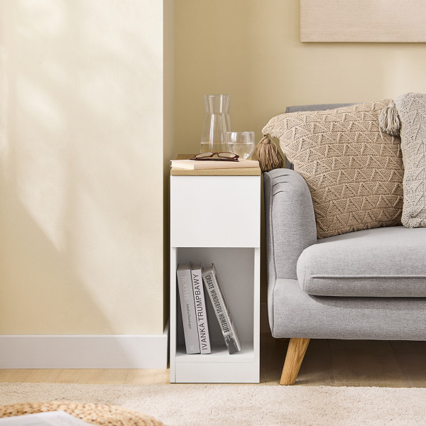 SoBuy Szafka nocna z jedną szufladą 65x25x60cm Funkcjonalny FBT162-NW