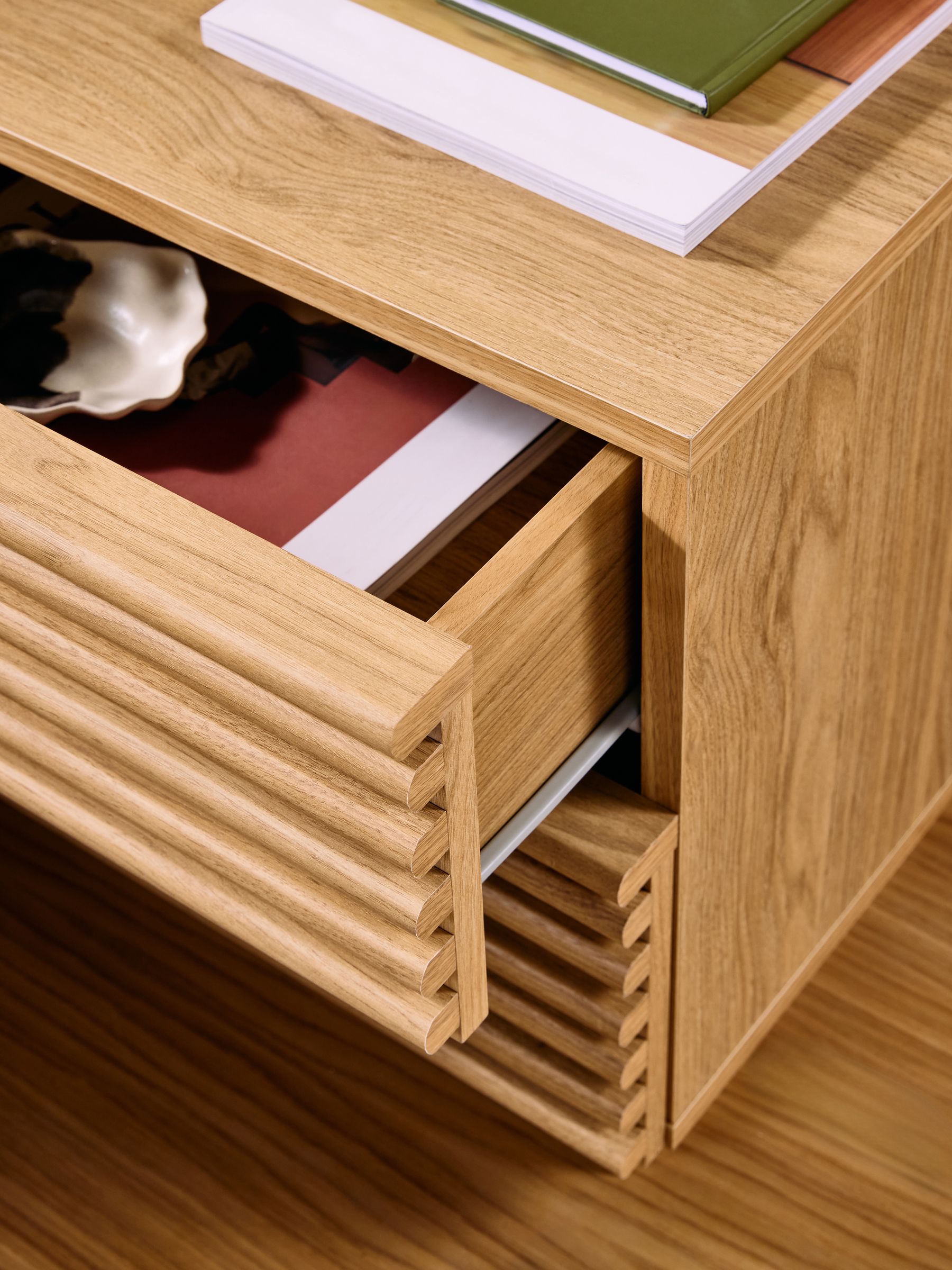 Tulma 2 Drawer Bedside in Oak Effect