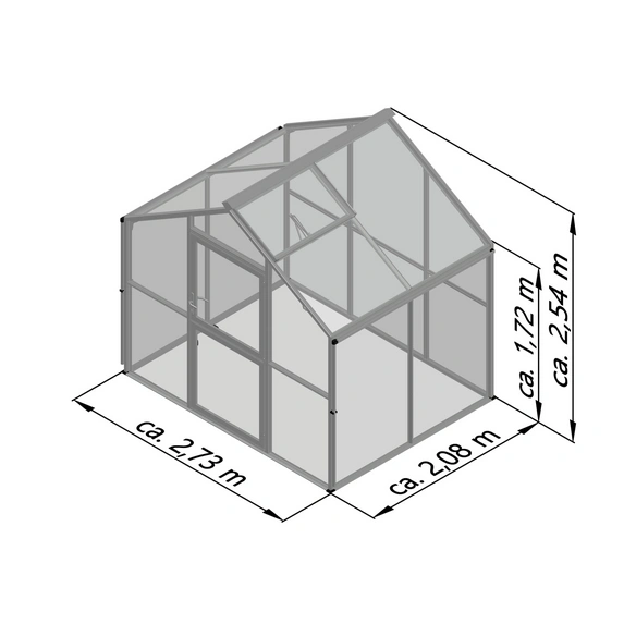 Gewächshaus »Novum«, 5,68 m², grau