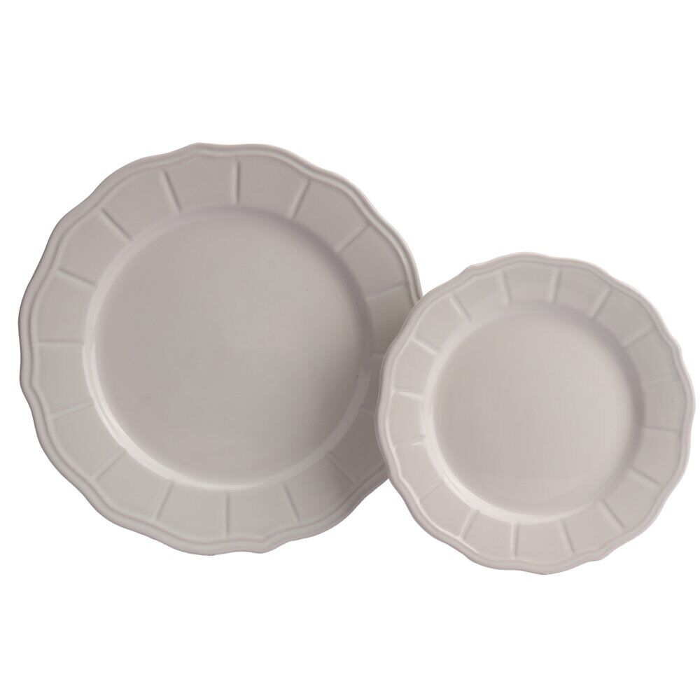 Assiette dessert grès festonnée marron x4 Ø19cm