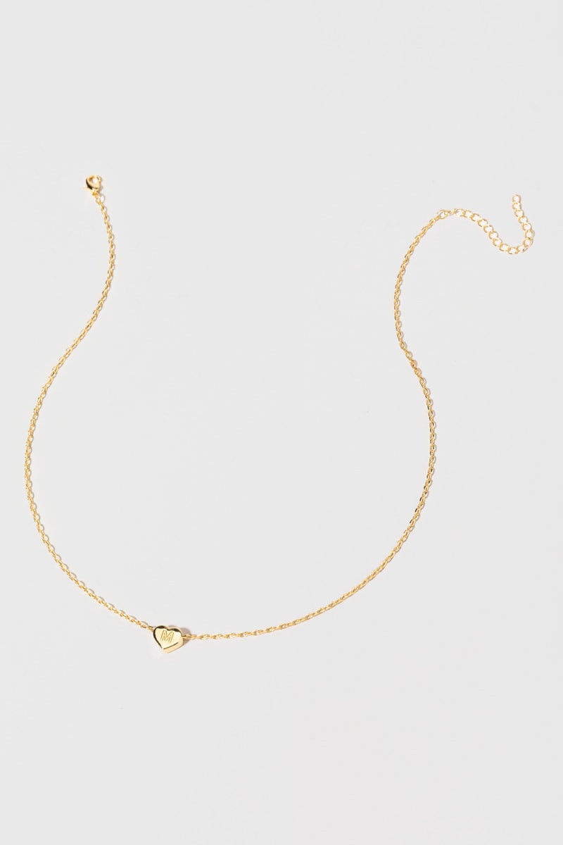 Initial Heart Pendant Necklace