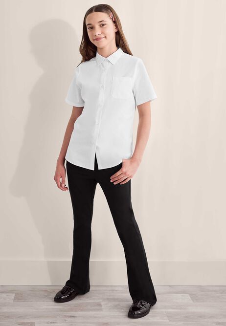 Older Girls Black Ponte Bootcut School Trousers