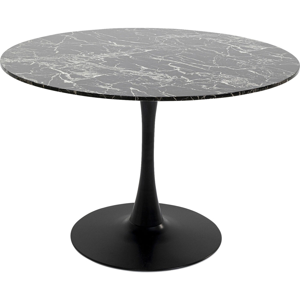 Kare Design Eettafel Schickeria Ø110cm marmerprint zwart