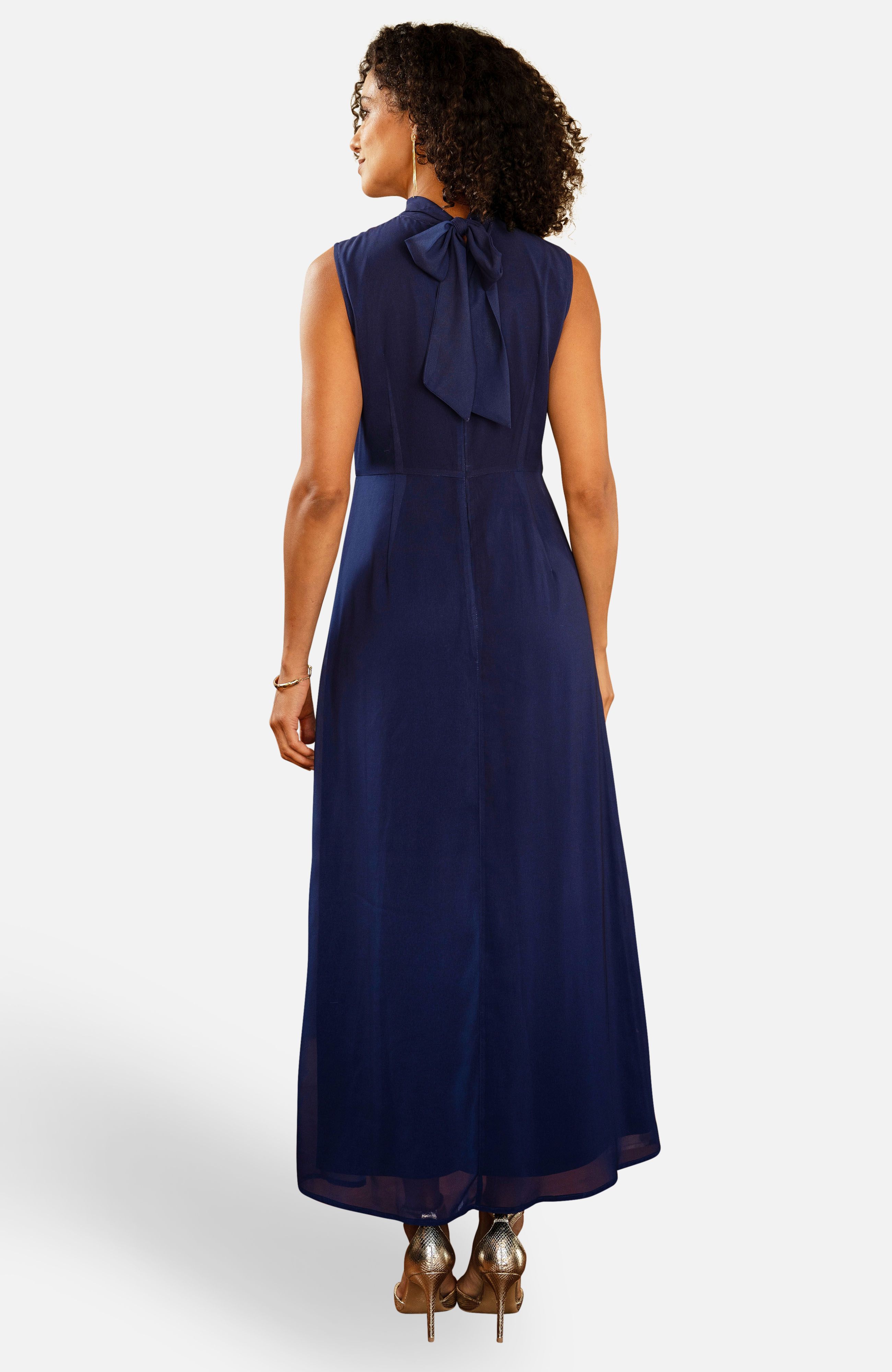 Yumi Flower Halter Neck Maxi Dress