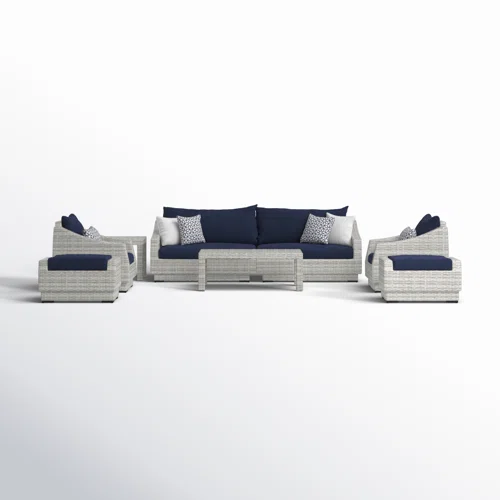 Fionnula 7 Piece Wicker Rattan Sofa Seating Group with Sunbrella Cushions