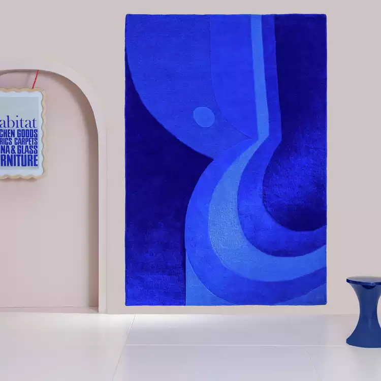 Habitat 60 Ripple Rug by Simone Brewster - 160x230cm - Blue