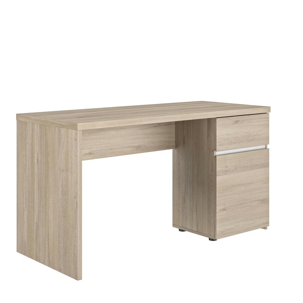 OLERON - Bureau 1 tiroir 1 porte effet bois beige 60x140x75
