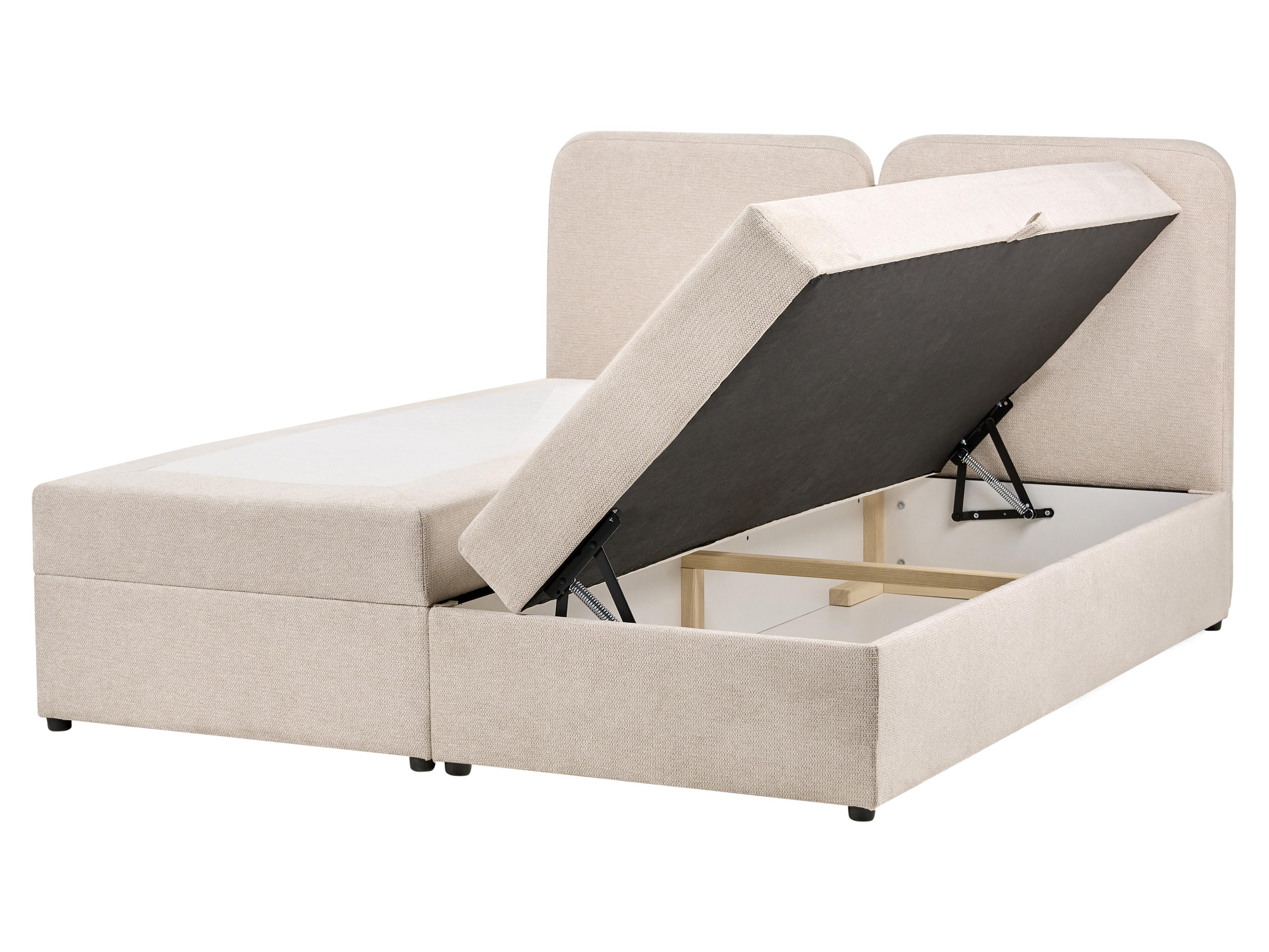 Divan Bed with Storage Fabric CHANCELLOR 180 x 200 cm (EU Super King) Light Beige