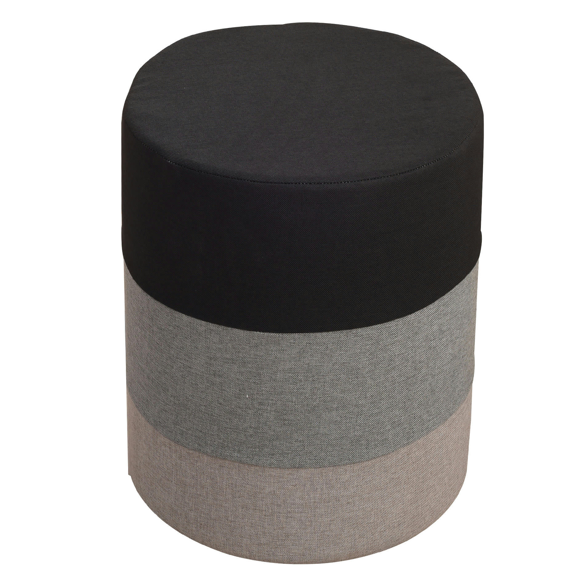 ENJOYRELAX - Repose-pieds pouf en tissu et fibre de bois gris