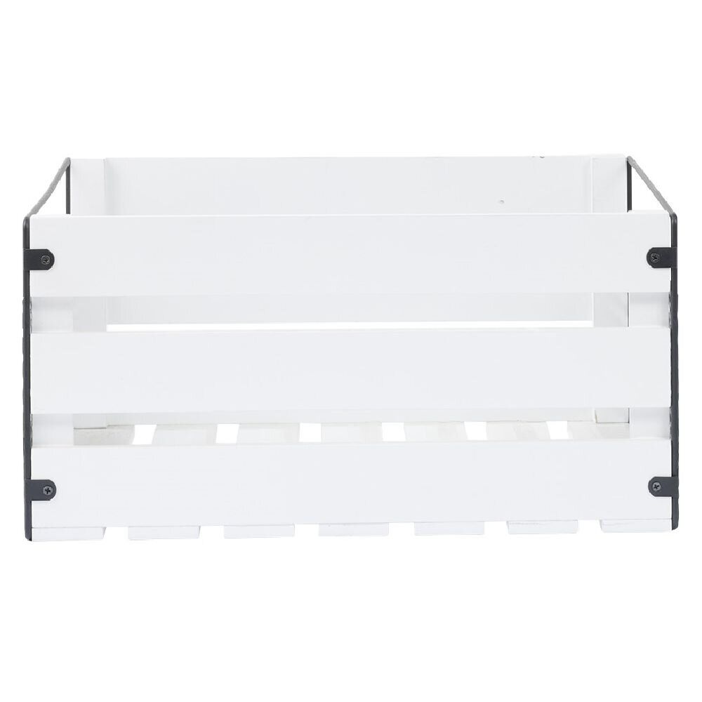 Caisse de rangement en bois et métal - L41 x l20 x H28 cm