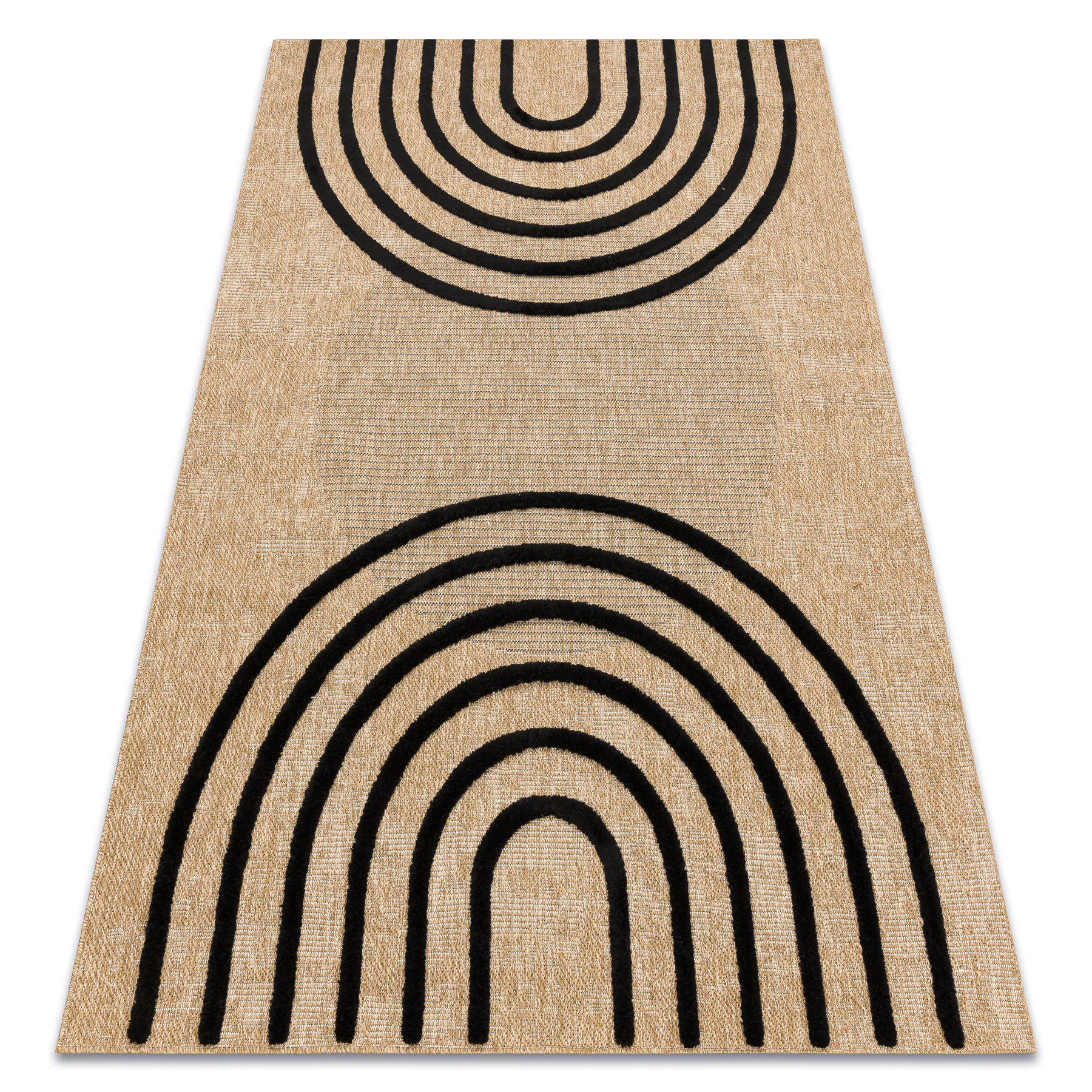 Dywan SPARK 0688 beż / czarny - Geometryczny, sizal, 160x220 cm