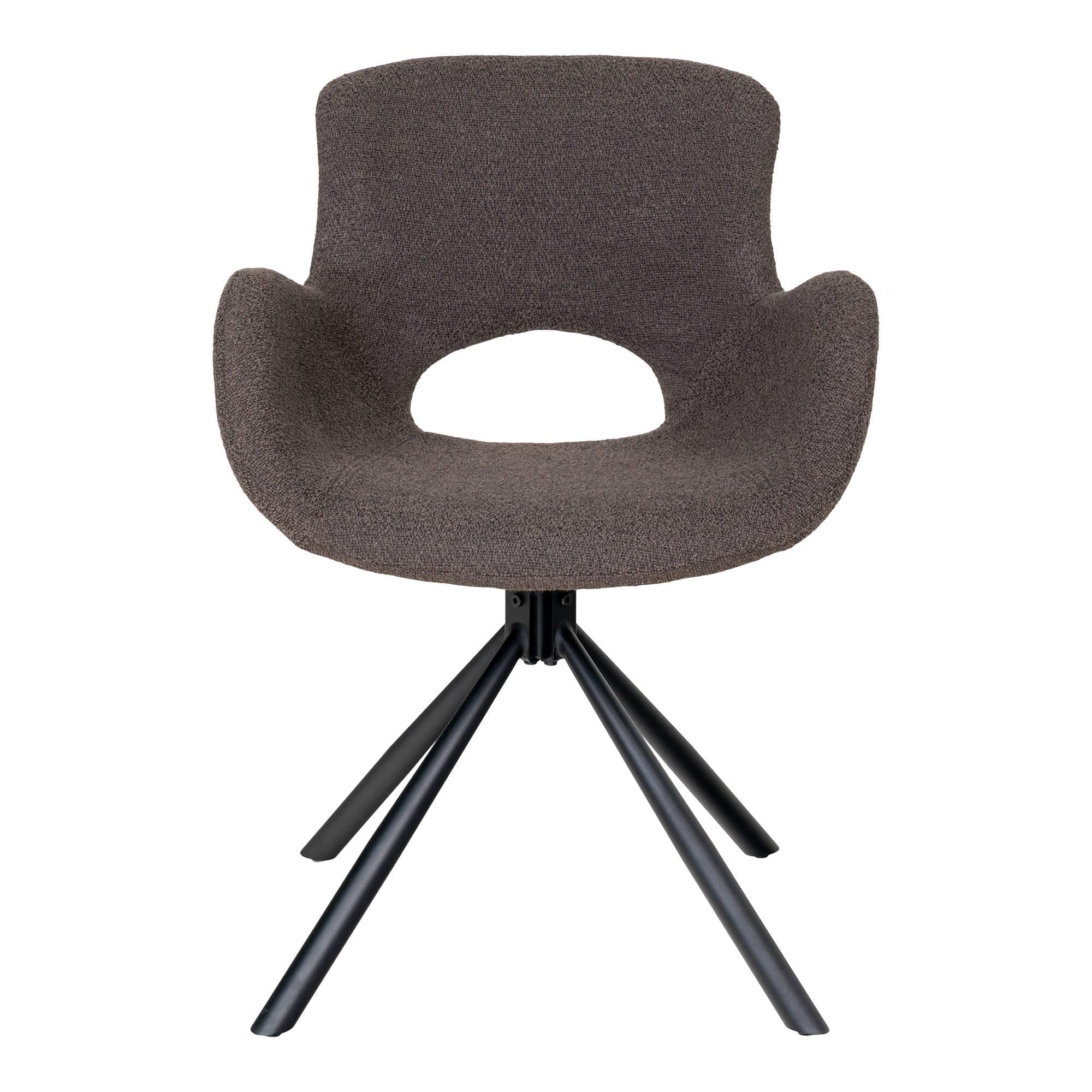 Set van 2 eetkamerstoelen Amorim bouclé draaibaar
