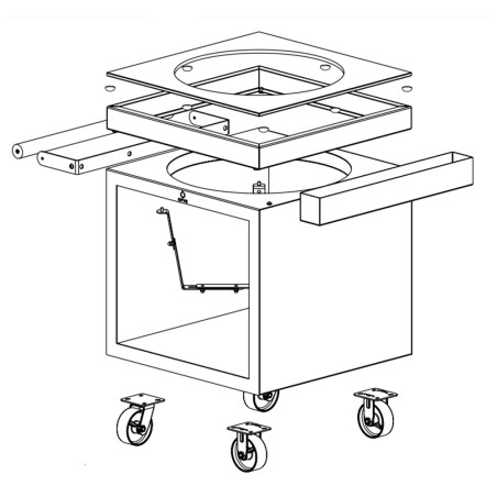 Table kamado Corten 75 PRO  Céramique noire - Ofyr