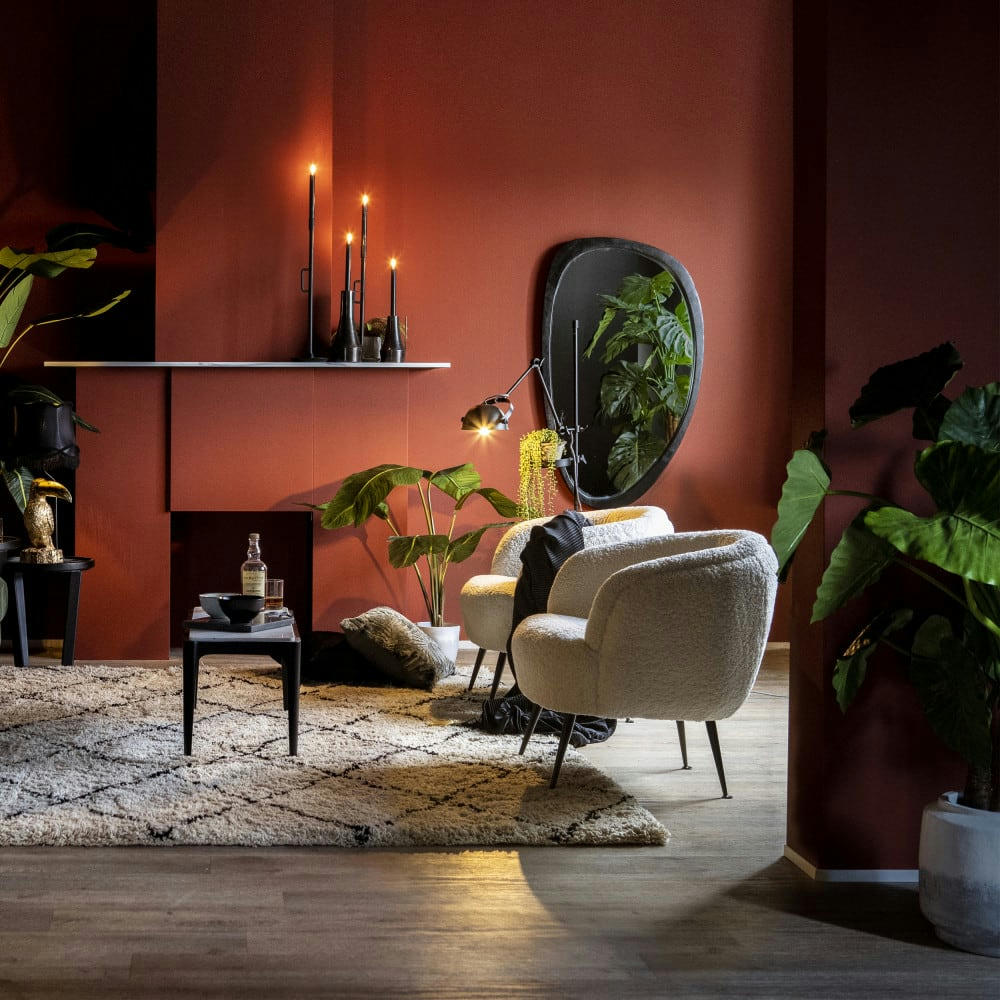 PLECTO - Miroir organique en bois noir