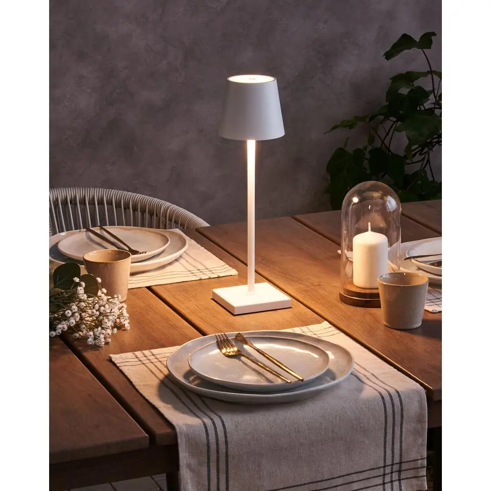 BACEIRO - Tafellamp - Wit - Aluminium