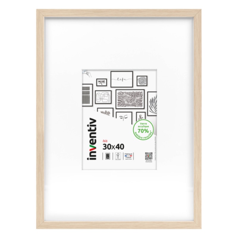 Cadre Isis naturel 30 x 40 cm INVENTIV