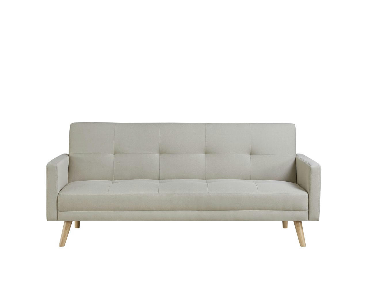 WOODEN - Canapé scandinave convertible 3 places en tissu beige