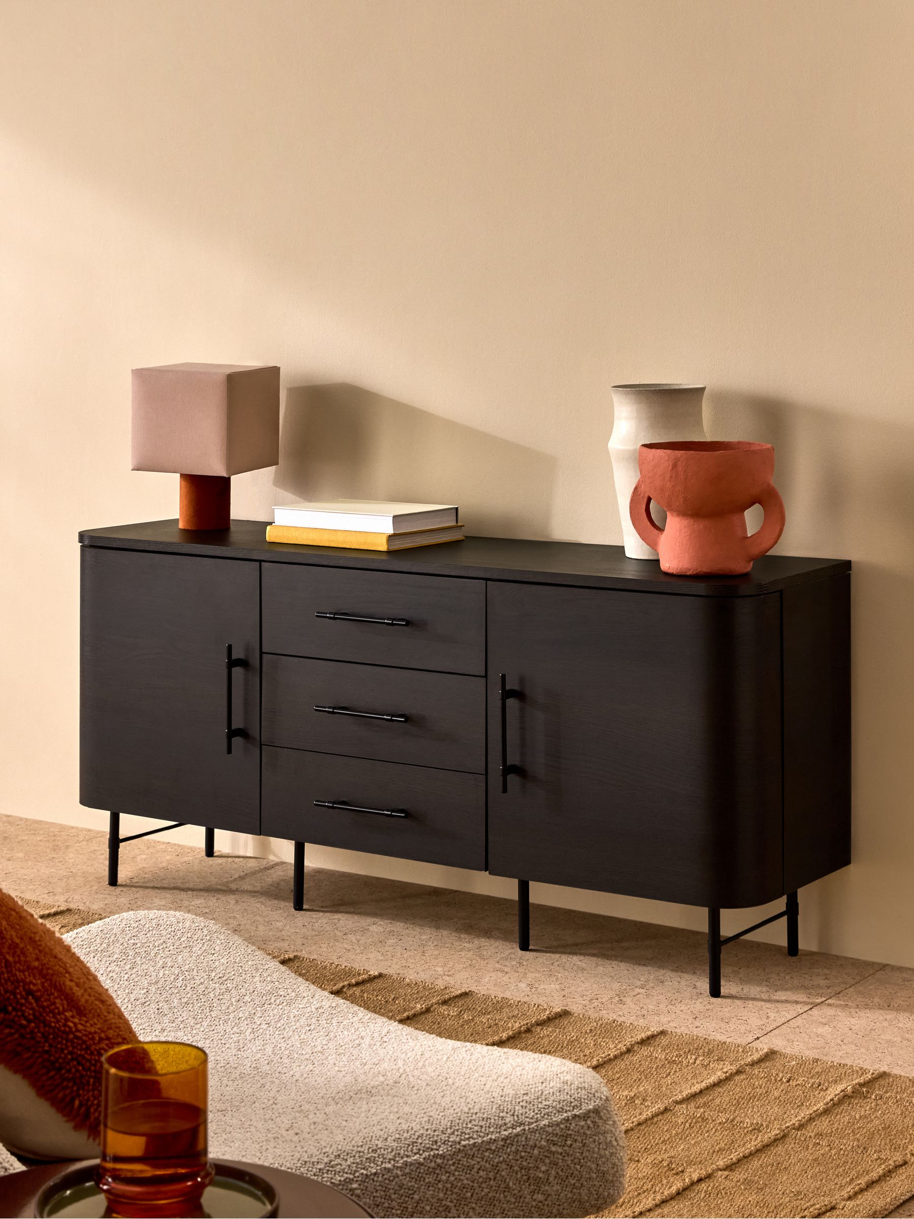 Zeke Large Sideboard in Dark Oak Effect