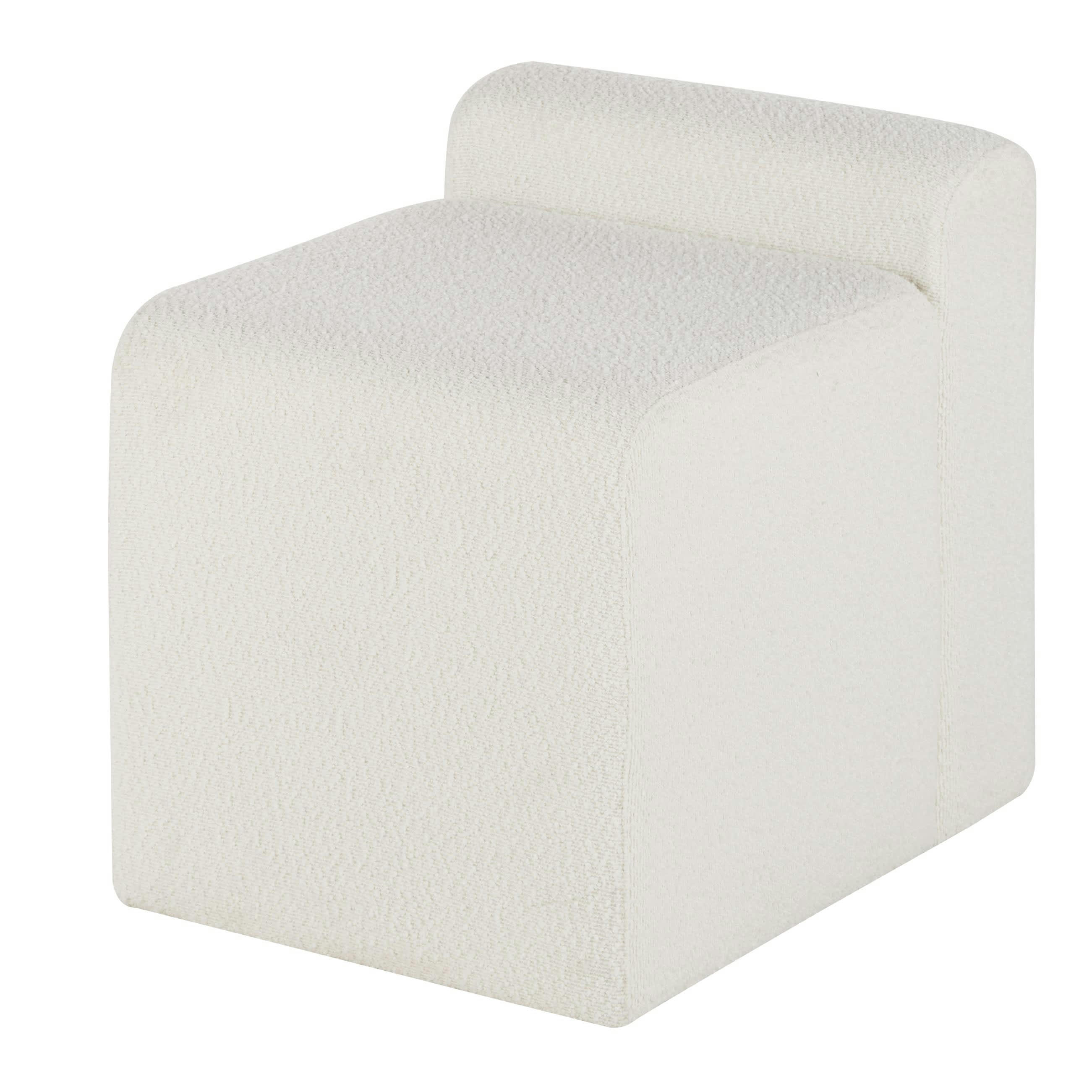 AGATHA - Pouf en tissu effet laine bouclée