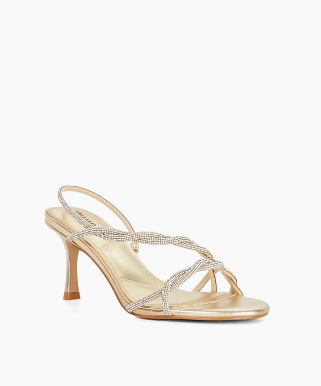 Milene Gold - Embellished Strappy Sandals