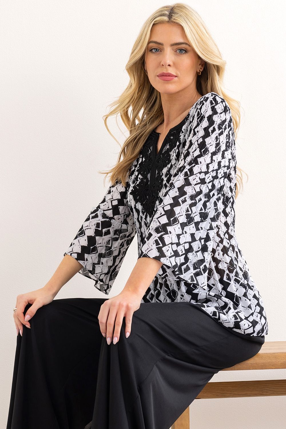 Klass. Printed Pleat Top