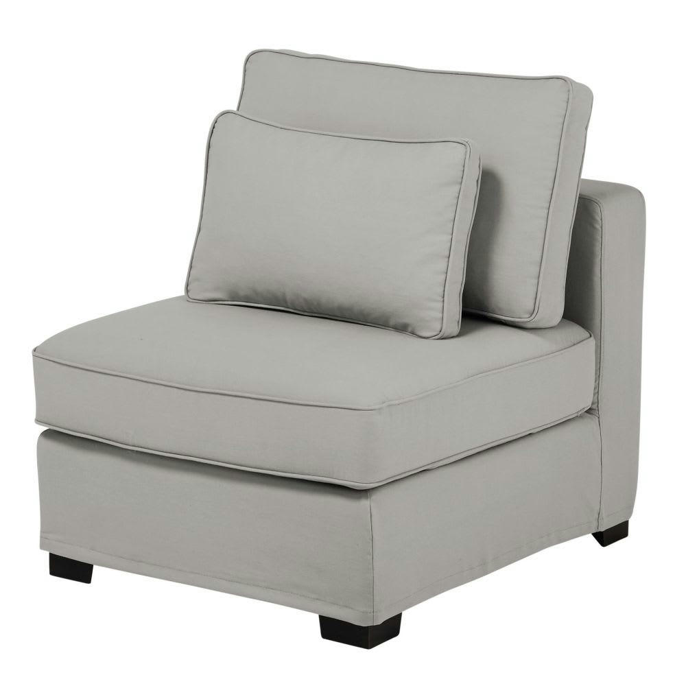 Milano - Chauffeuse pour canapé modulable en toile gris clair