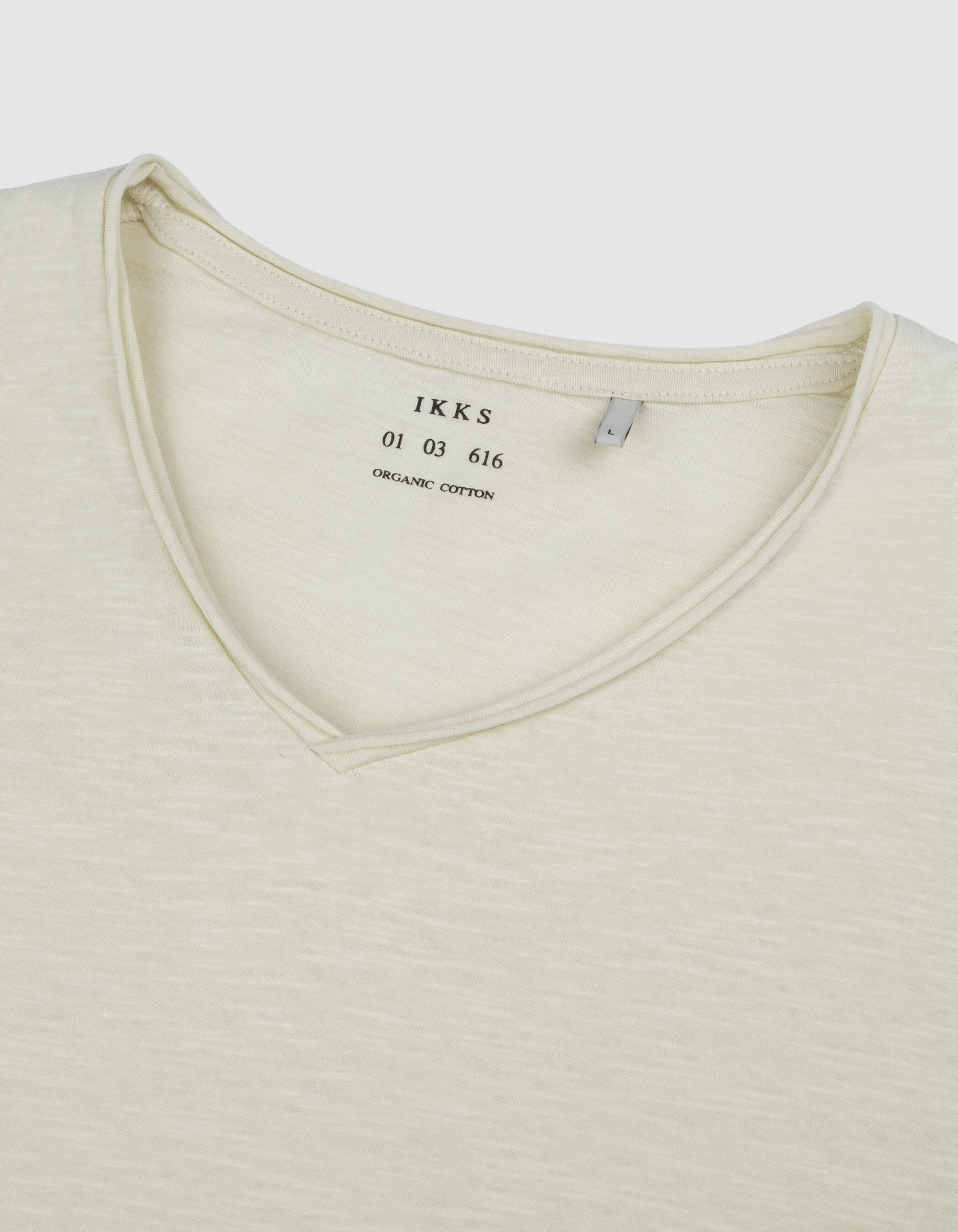 T-shirt encolure V parme coton bio flammé Homme