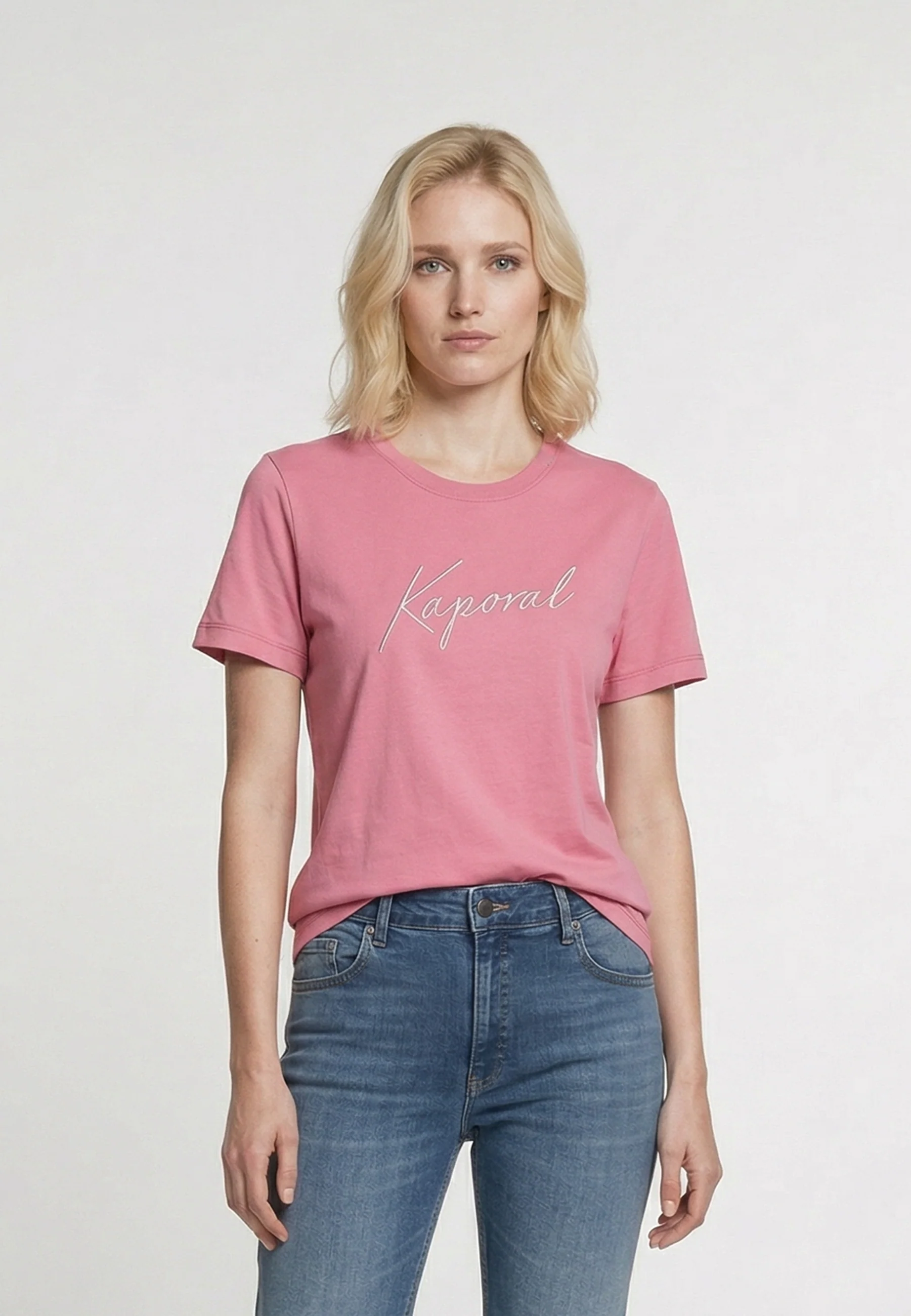 T-shirt manches courtes slim rose coton stretch KRAK