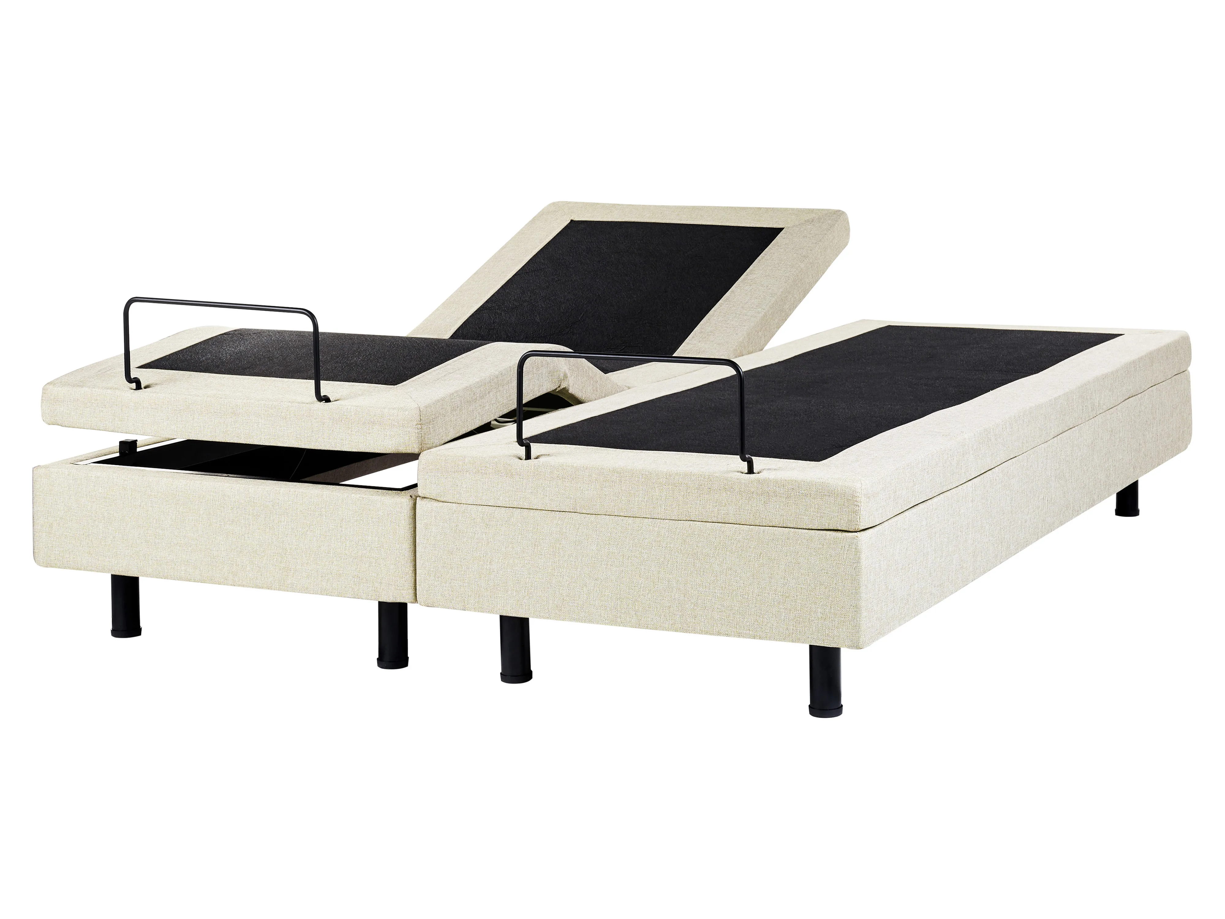 Adjustable Bed without Headboard Fabric CASTELLAN 160 x 200 cm (EU King Size) Beige