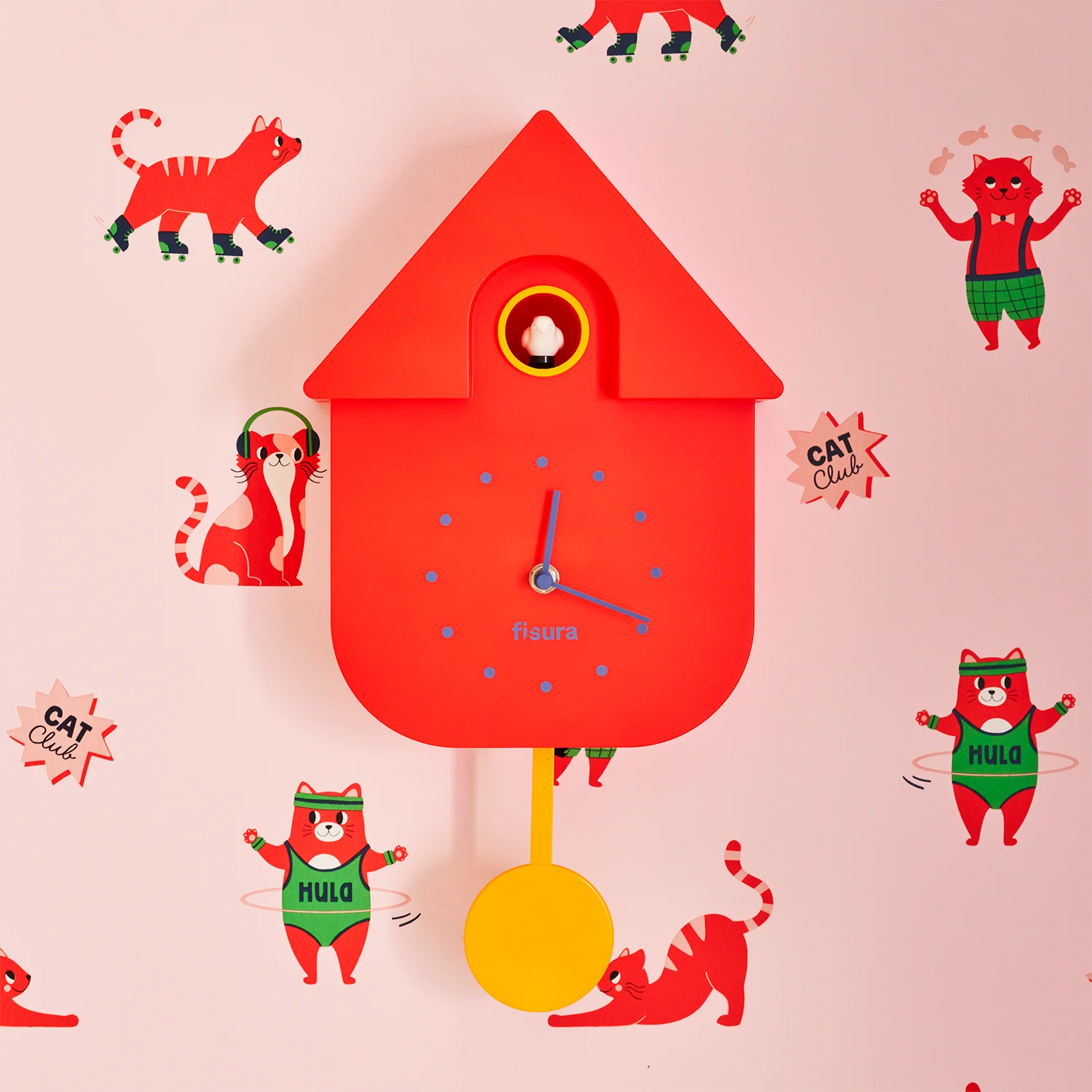 Fisura Horloge MAISON COUCOU coloris rouge