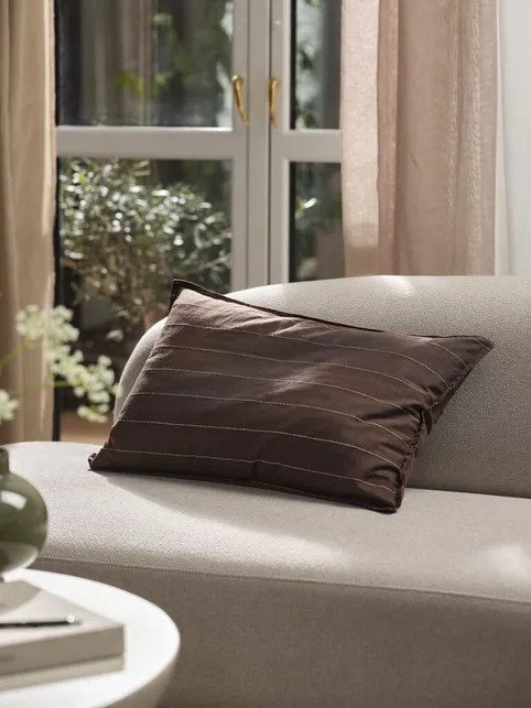 Pyntepudebetræk POPPEL 40x60 brun/lys khaki