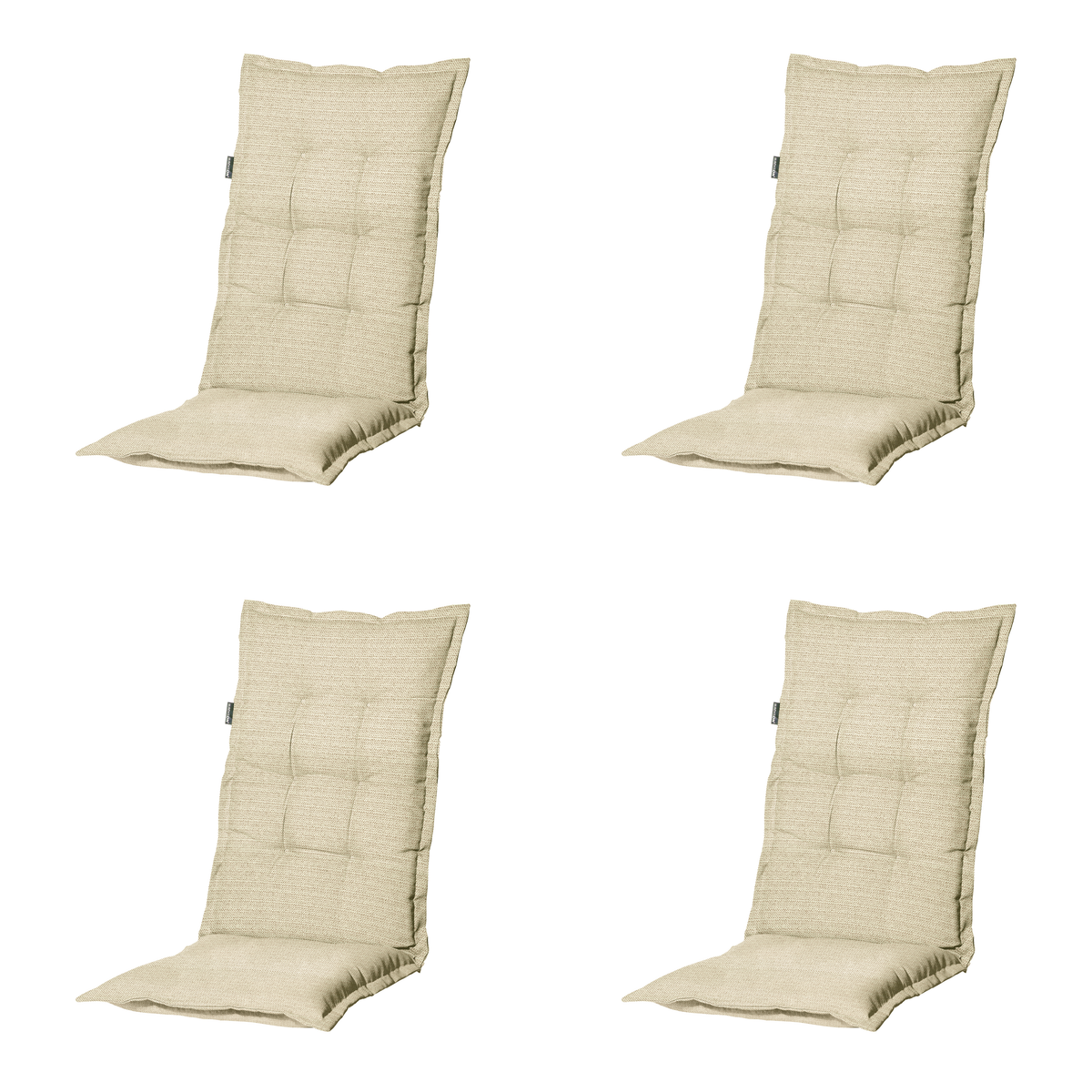 Madison tuinstoelkussen hoge rug Richmond - beige - 123x50x6cm - set van 4