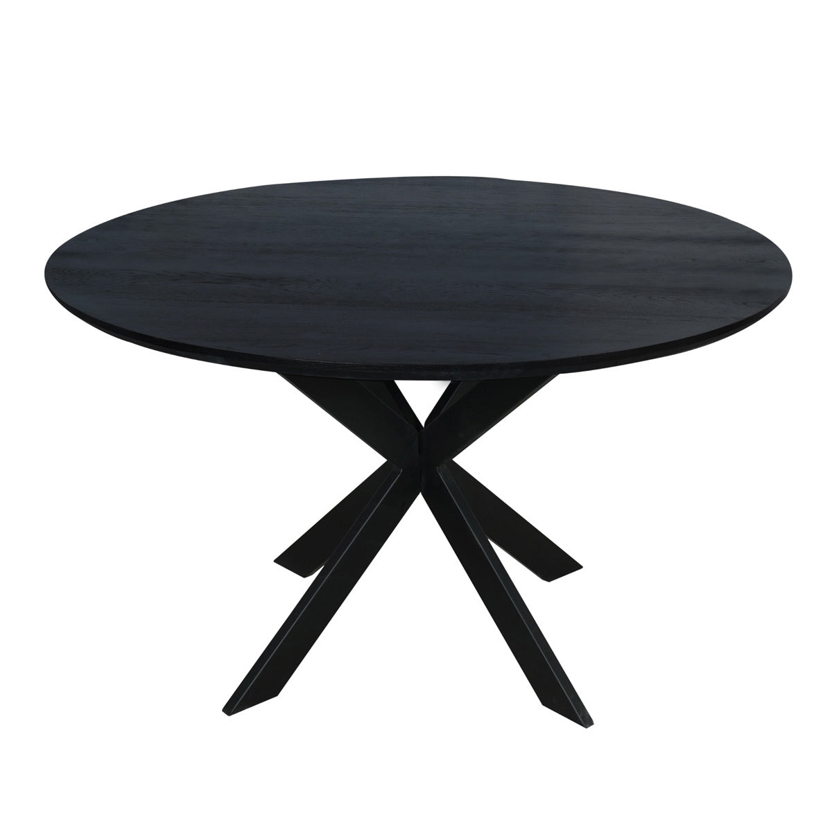 StarFurn Eettafel Ferris - Rond Zwart Eikenhout - 130x130x76cm