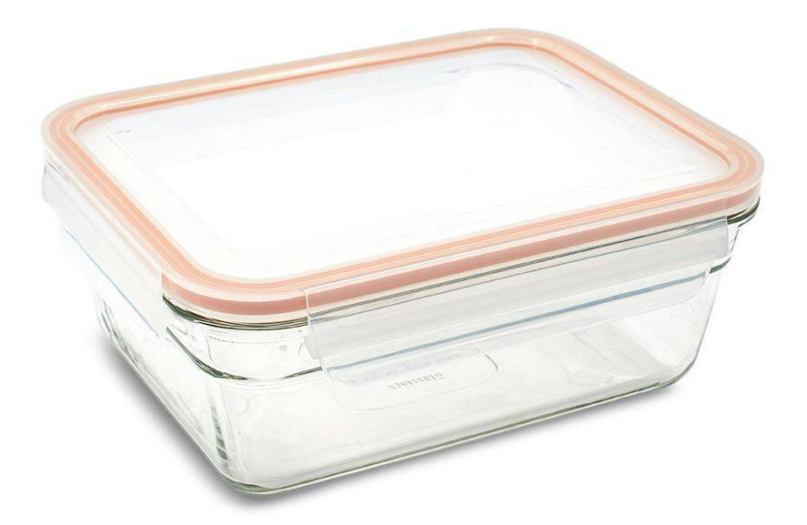 Glasslock Rectangular Glass Food Storage Container Leakproof, 1.7-L
