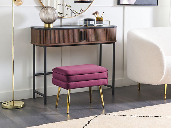 Banc de rangement ODESSA Velours Rouge Bordeaux
