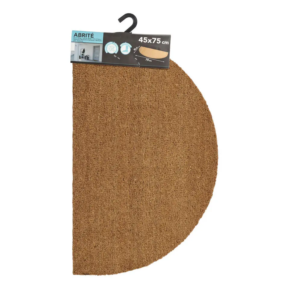 Luance Deurmat - half-rond - kokos - naturel - 45 x 75 cm